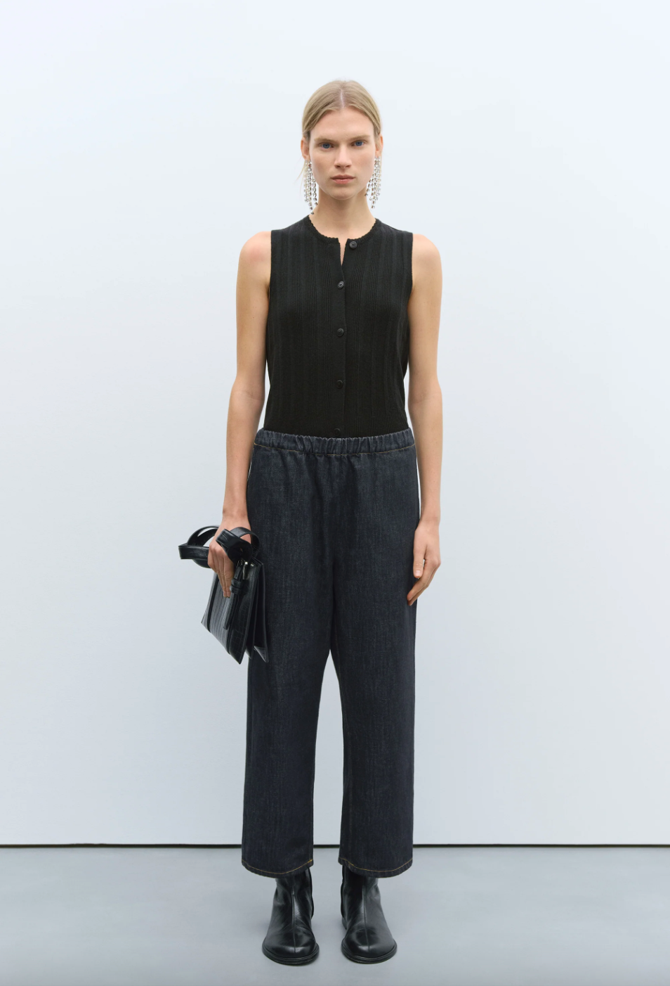 Denim Relaxed Pants Black