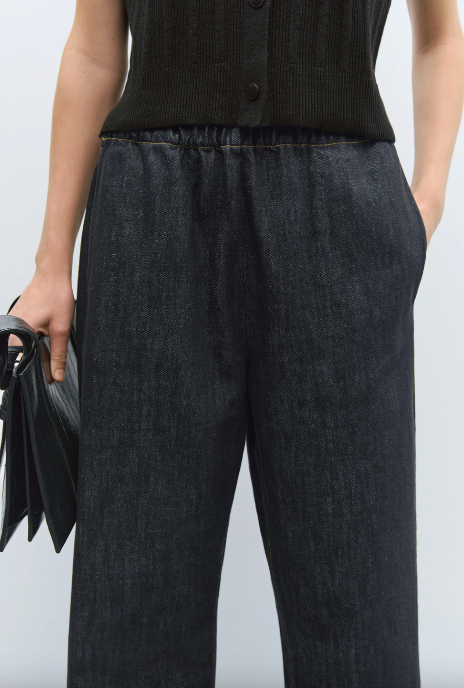Denim Relaxed Pants Black