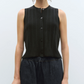 Merino Wool Ribbed Waistcoat Black