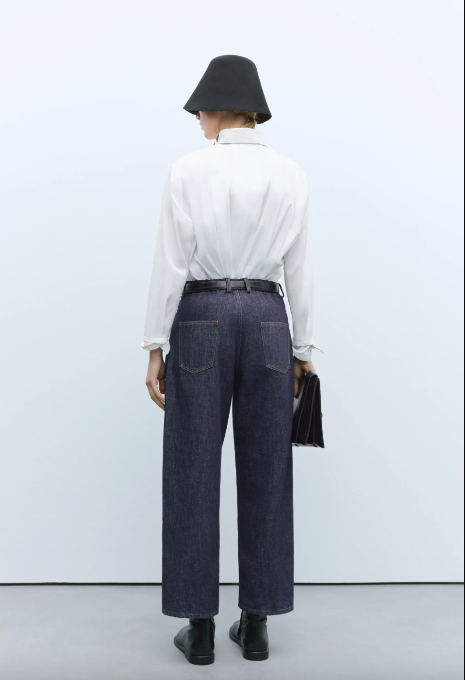 Denim Straight Pants Indigo, Size 1