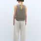 Boat Neck Waistcoat Taupe