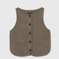 Boat Neck Waistcoat Taupe