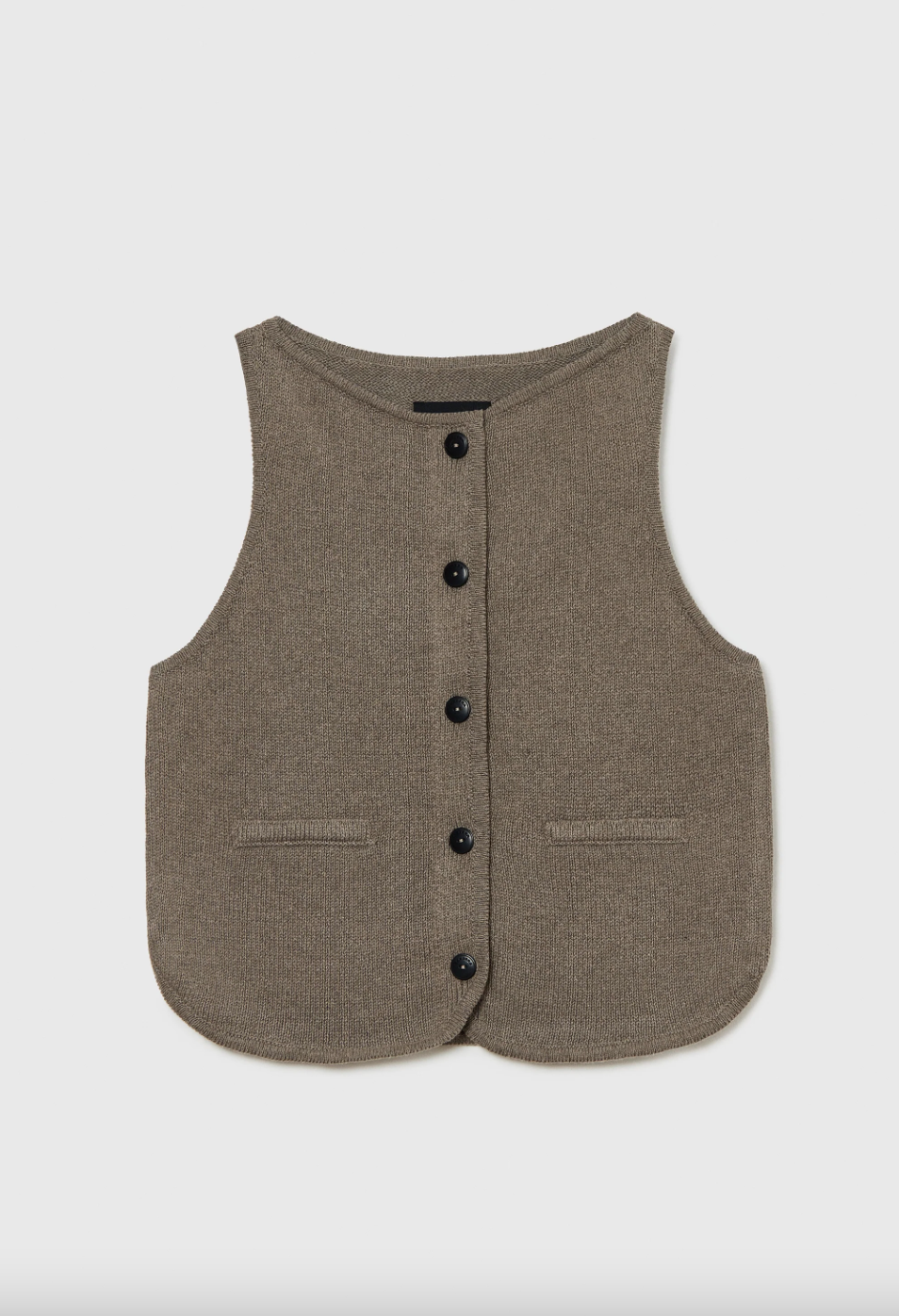 Boat Neck Waistcoat Taupe