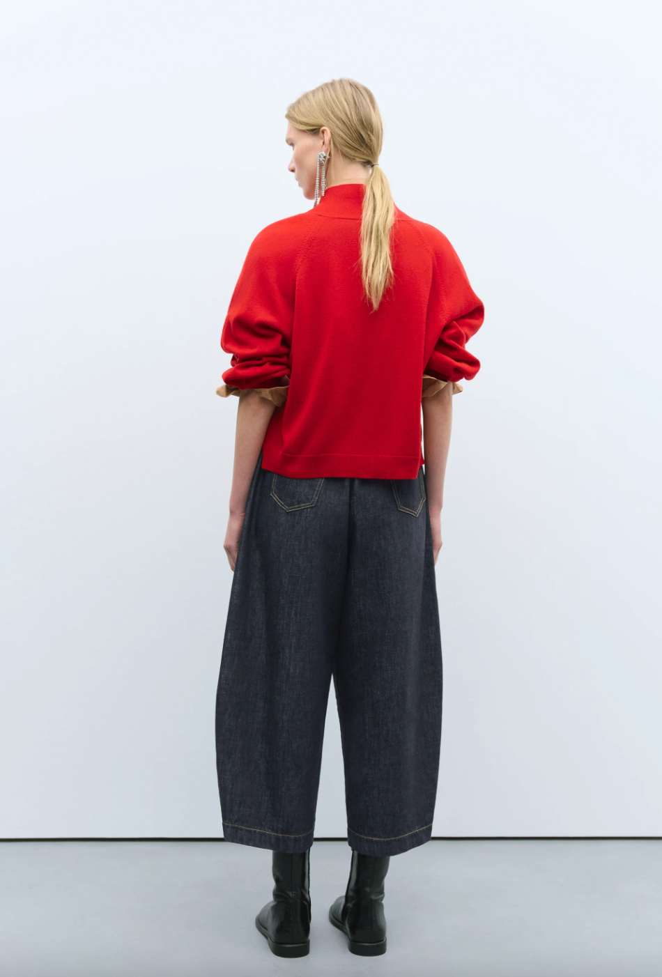 Merino Wool Cardigan Red