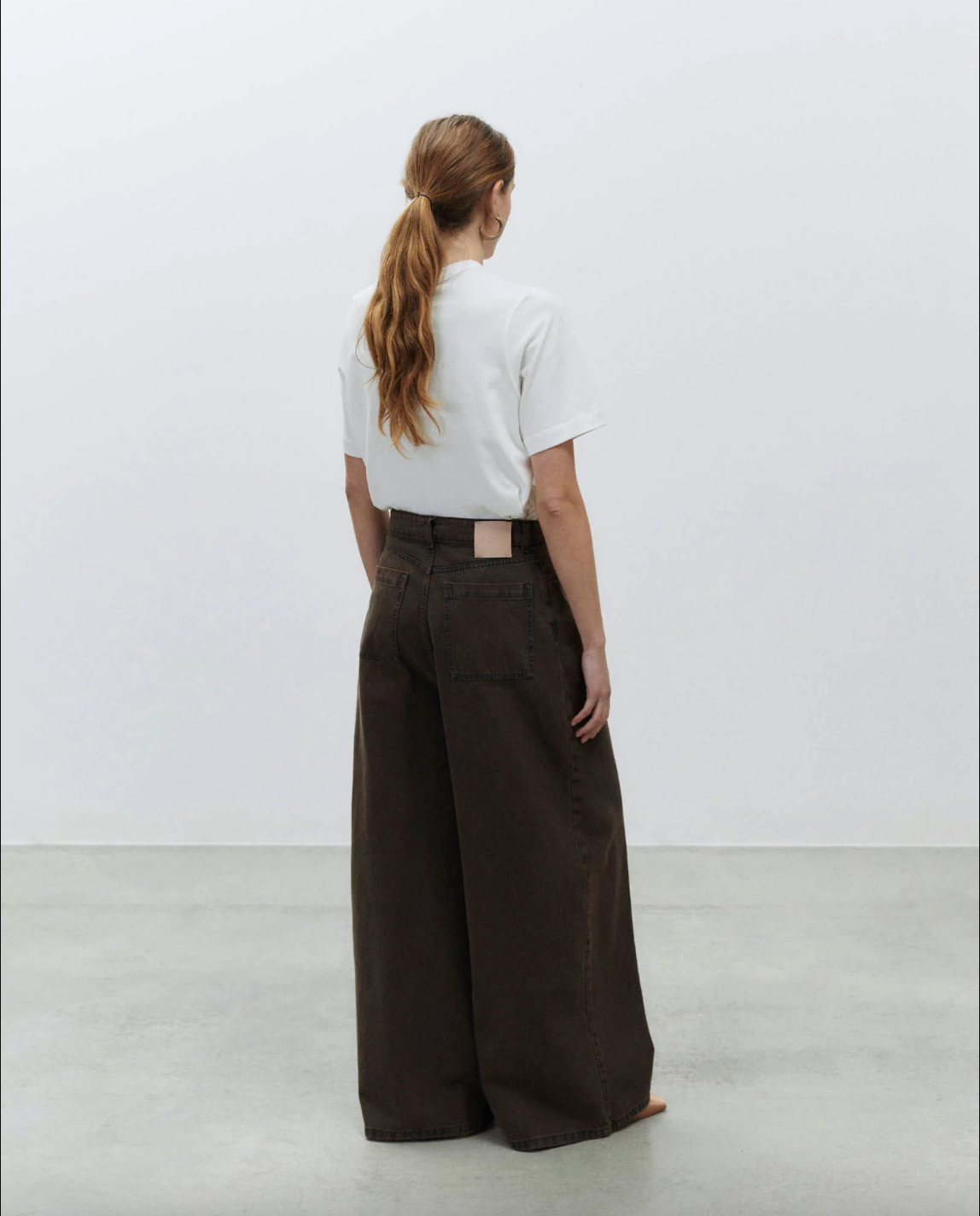 Palazzo Denim Pants, Choco