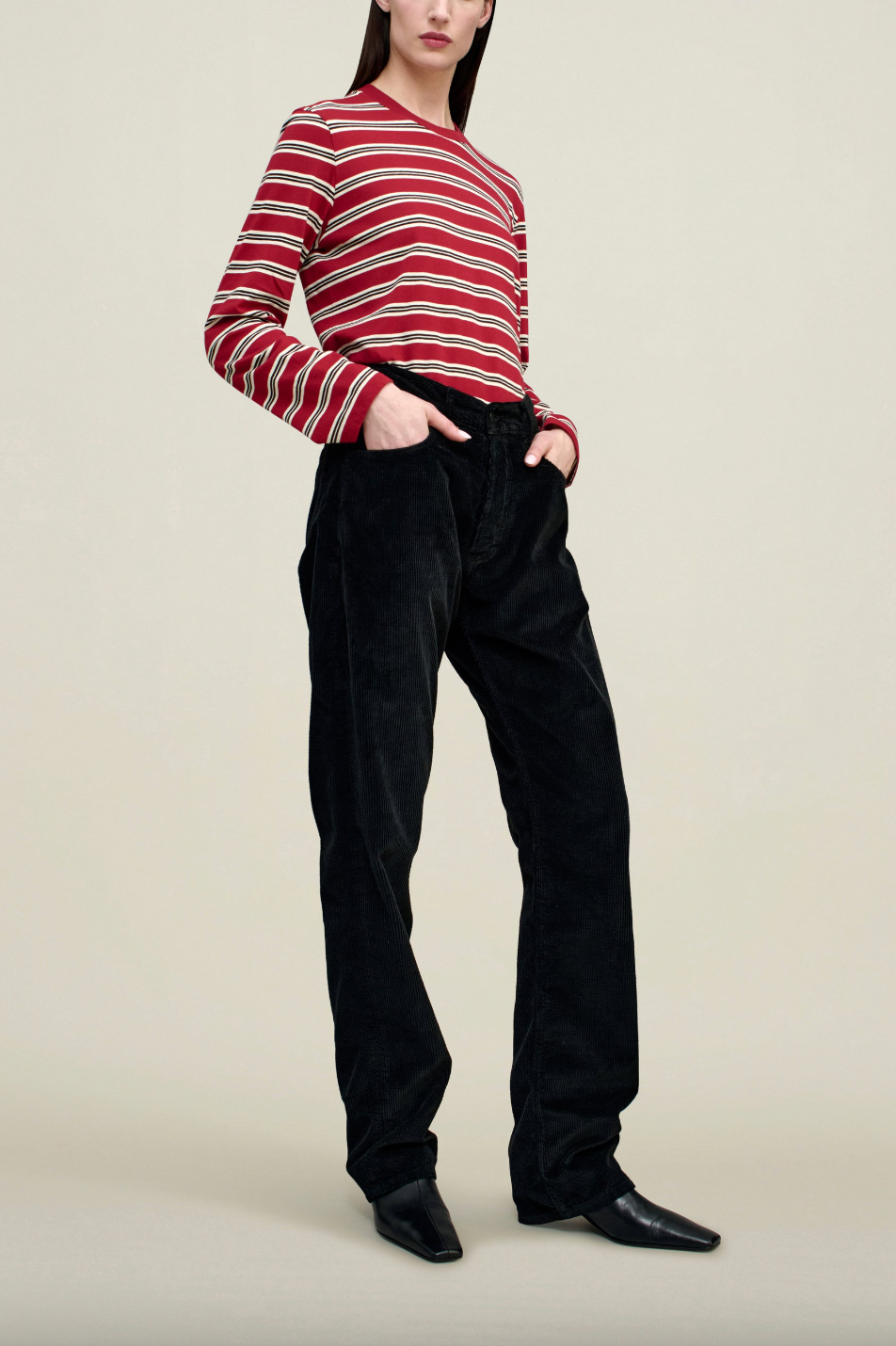 Wynn Long Sleeve, Amarena Stripe