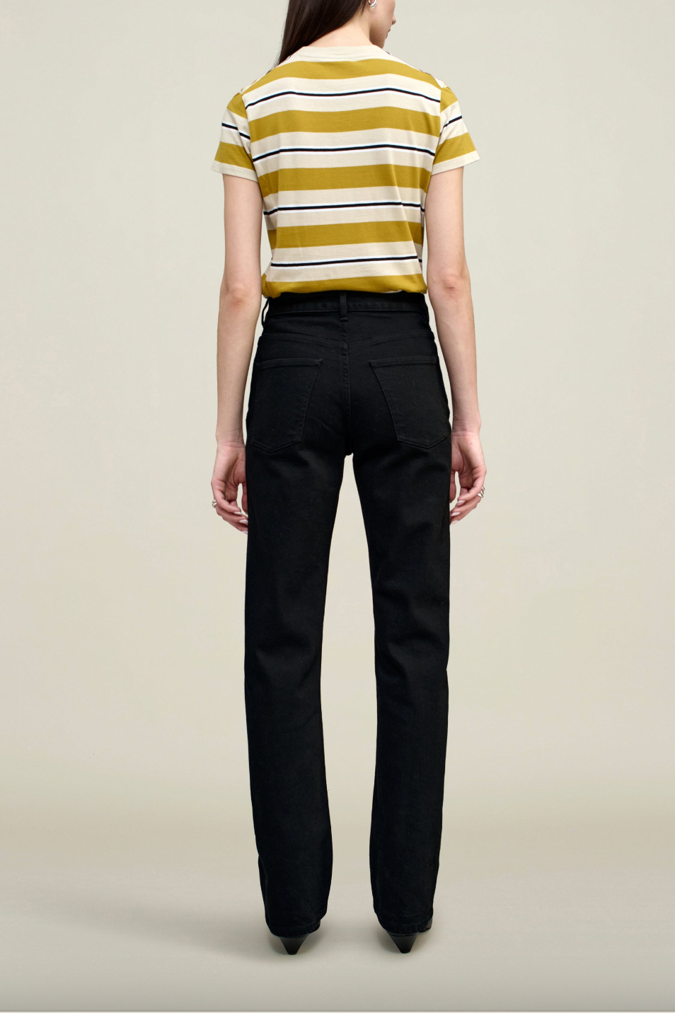 Kenzie T Shirt, Goldenrod Stripe