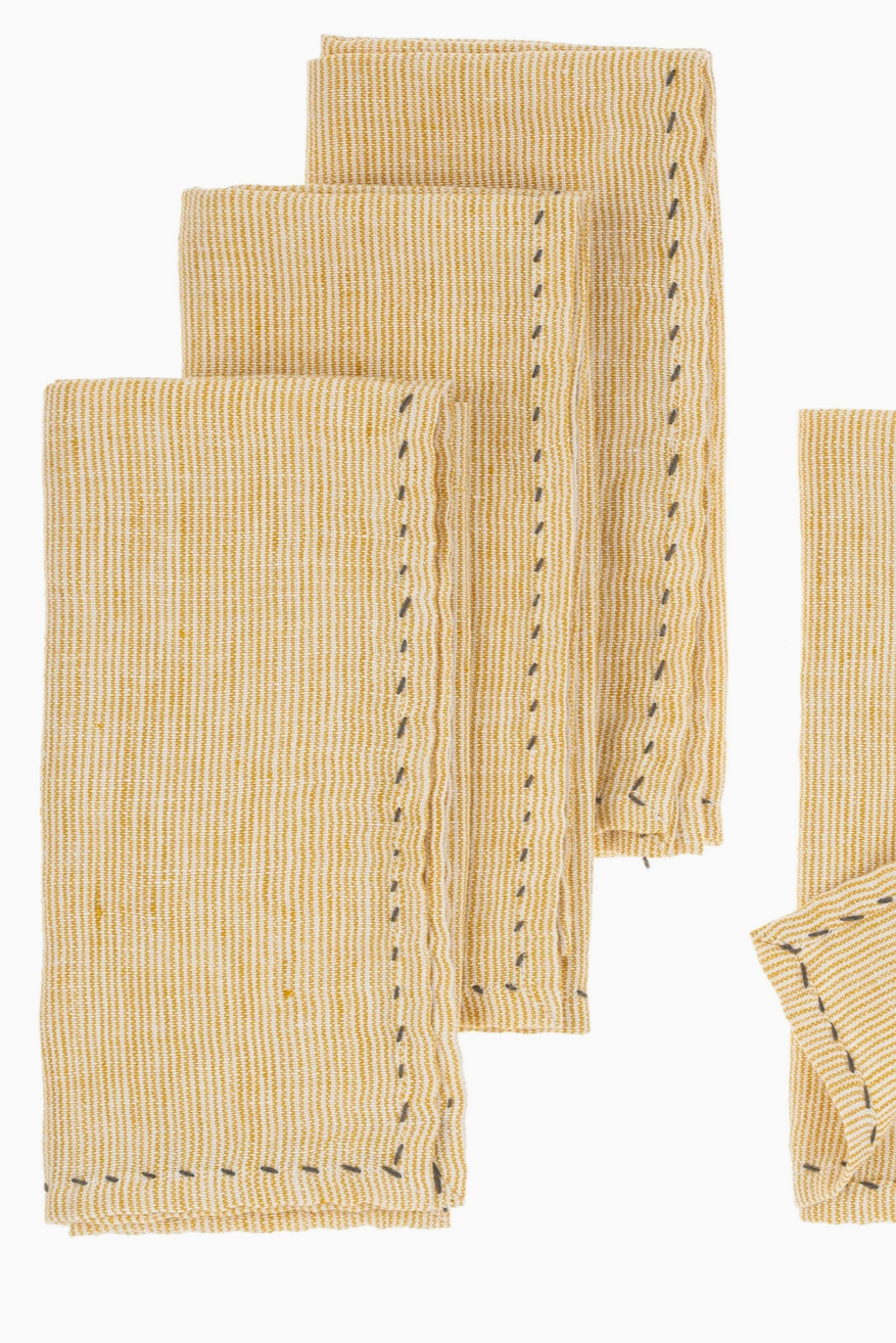 Linen Pinstripe Napkins Set of 4