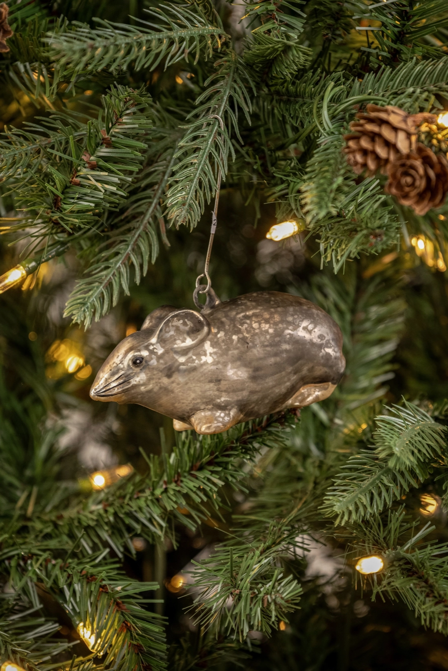 4" Grey Mouse Ornament