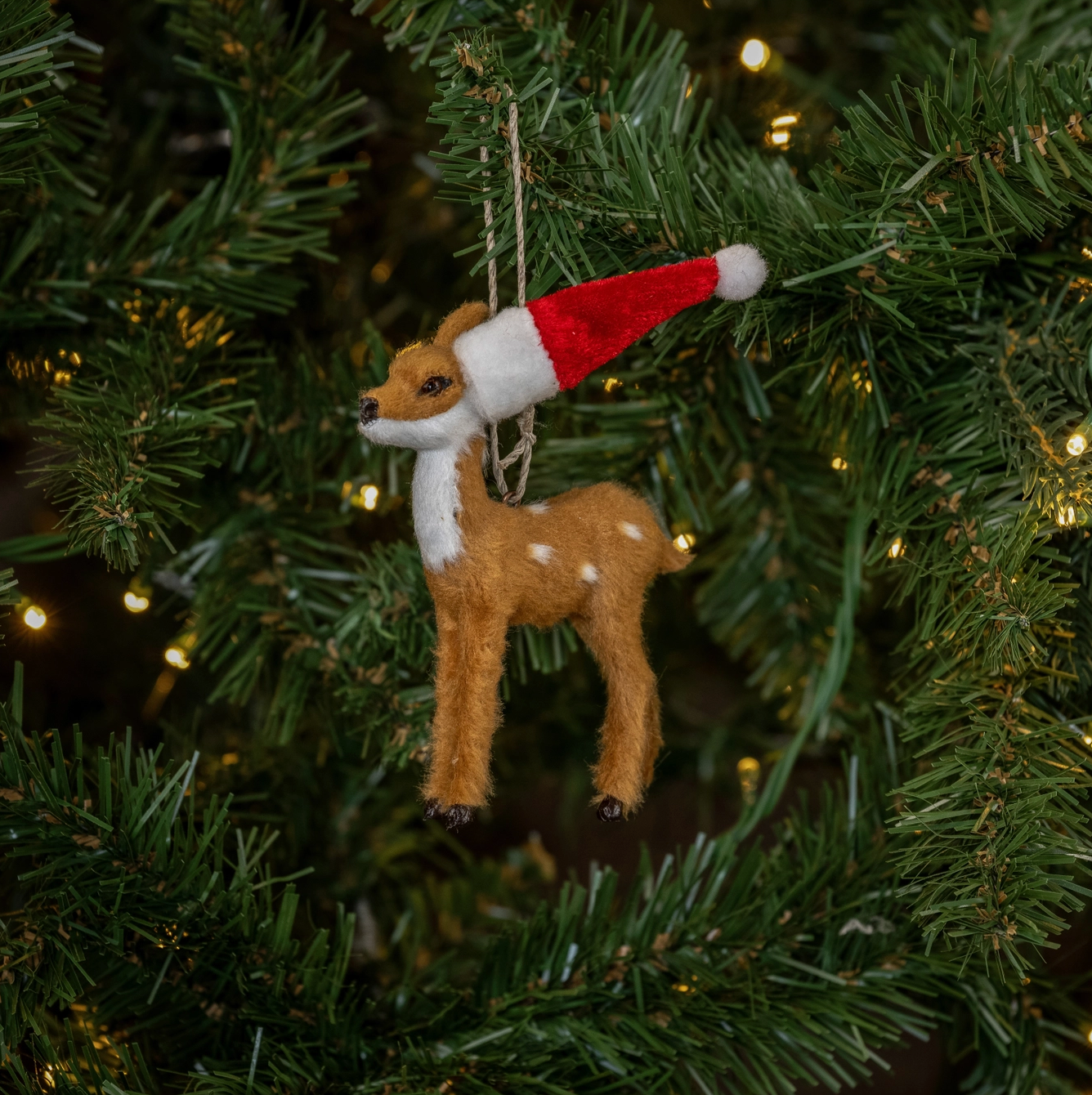 Festive Fur Deer Ornament