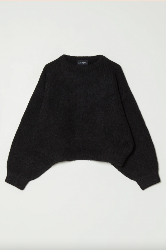 Balloon Sleeve Sweater, Black