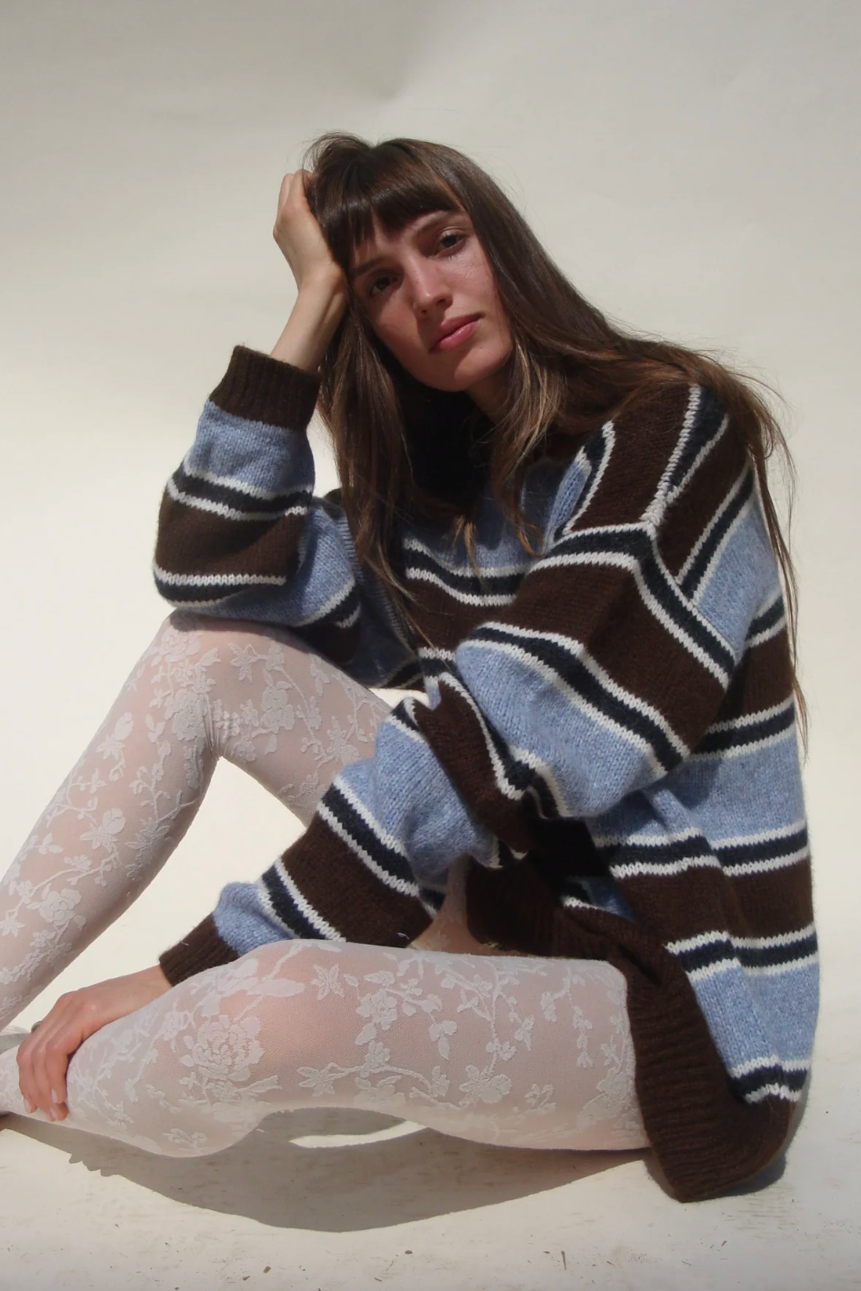 Sienna Striped Crew, Skylight Stripe
