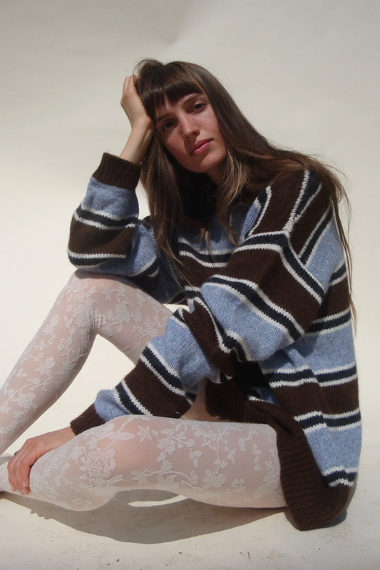 Sienna Striped Crew, Skylight Stripe