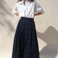 Bower Pleated Skirt, Black Tartan