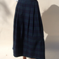 Bower Pleated Skirt, Black Tartan