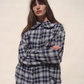 Hollis Oversized Button Down, Midnight Tartan