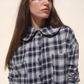 Hollis Oversized Button Down, Midnight Tartan