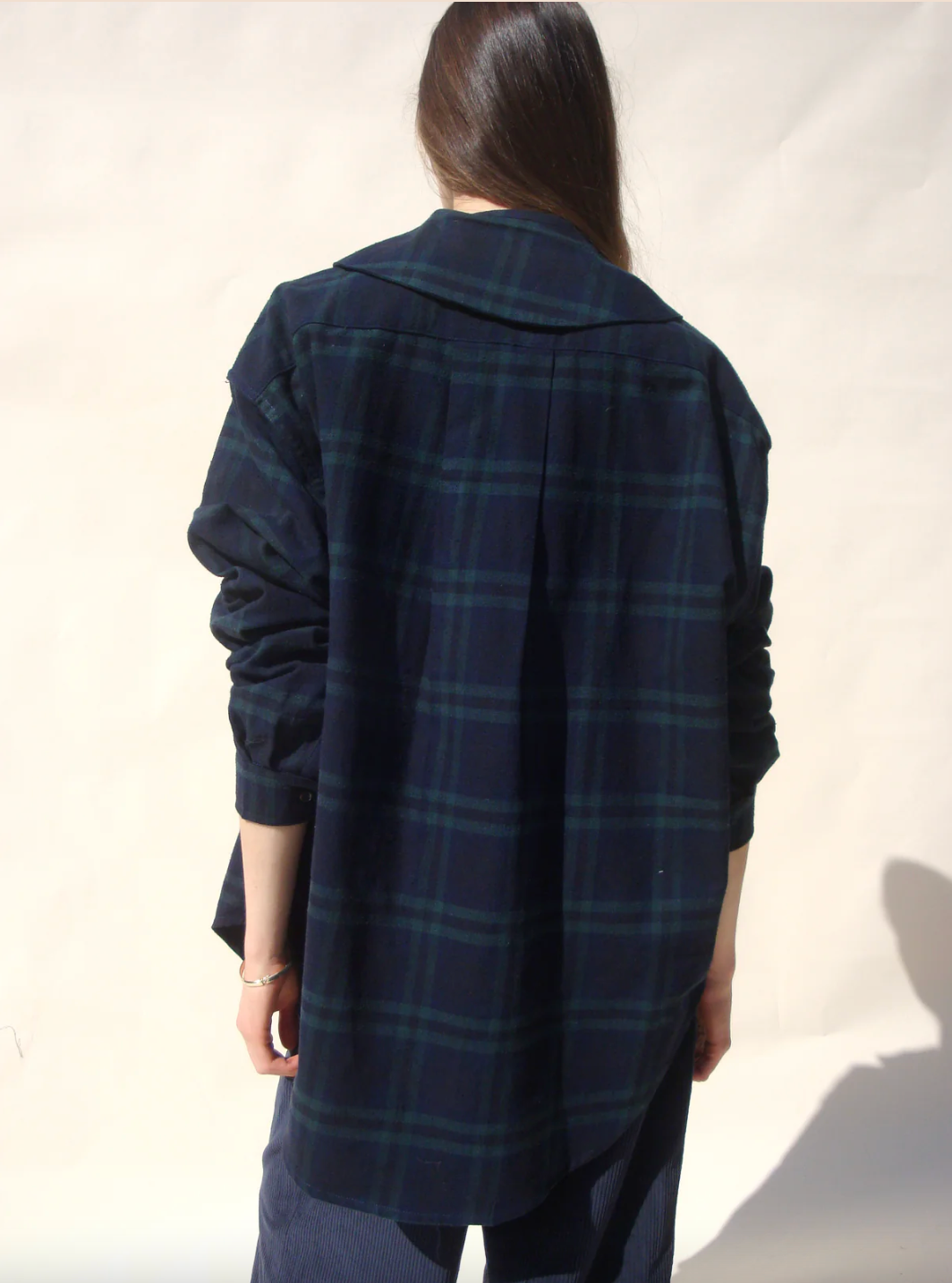 Hollis Oversized. Button Down, Black Tartan