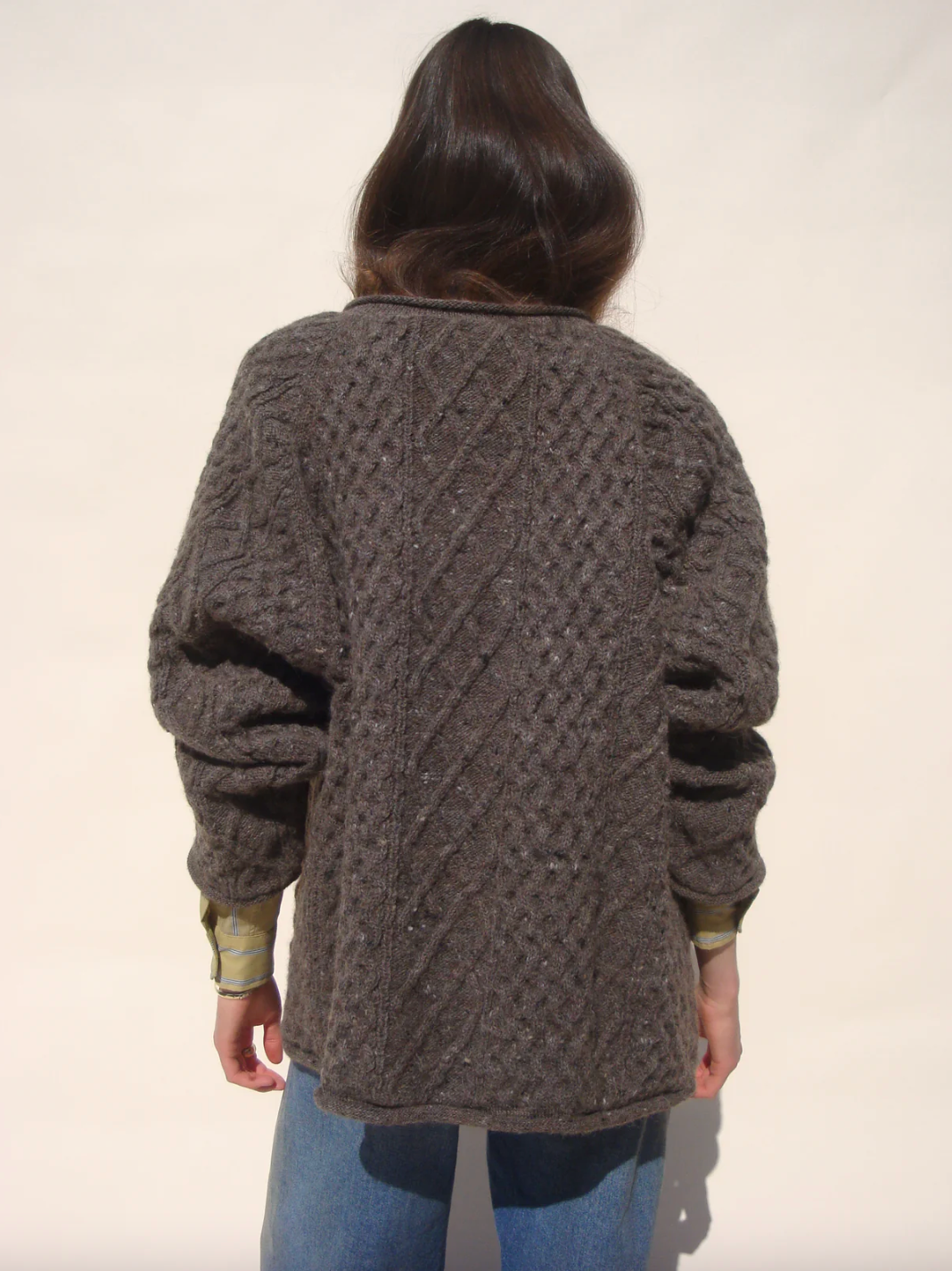 Gardeners Cable Cardigan, Mushroom