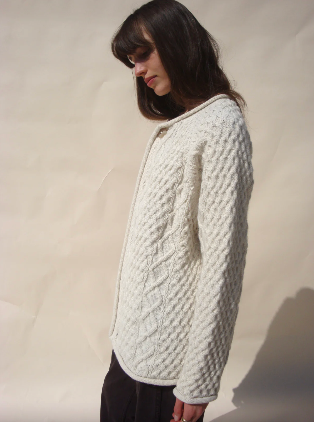 Gardeners Cable Cardigan, Snow