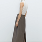 Tailoring Mohair Long Skirt, Smoke Brown