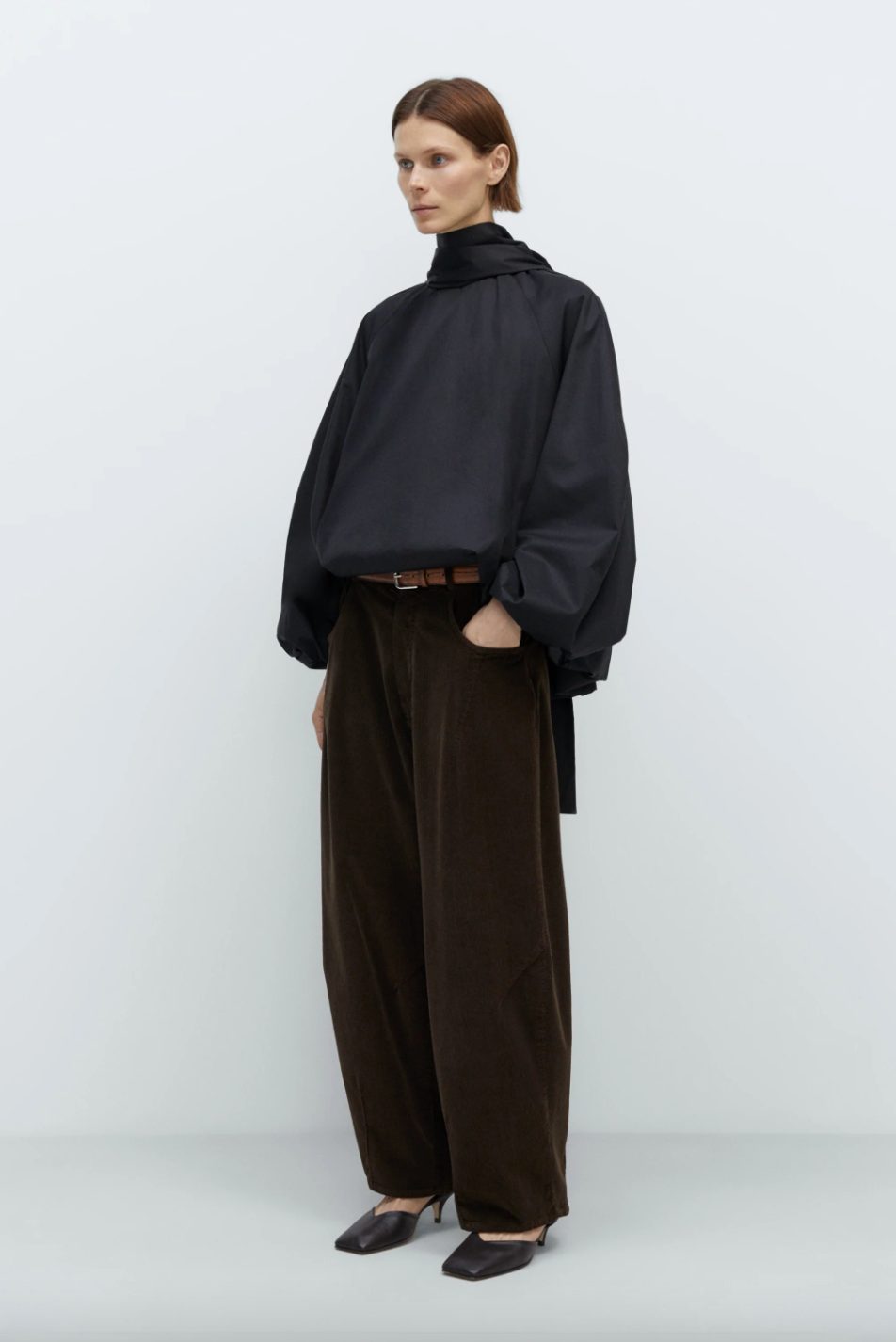 Corduroy Baggy Pants, Brown