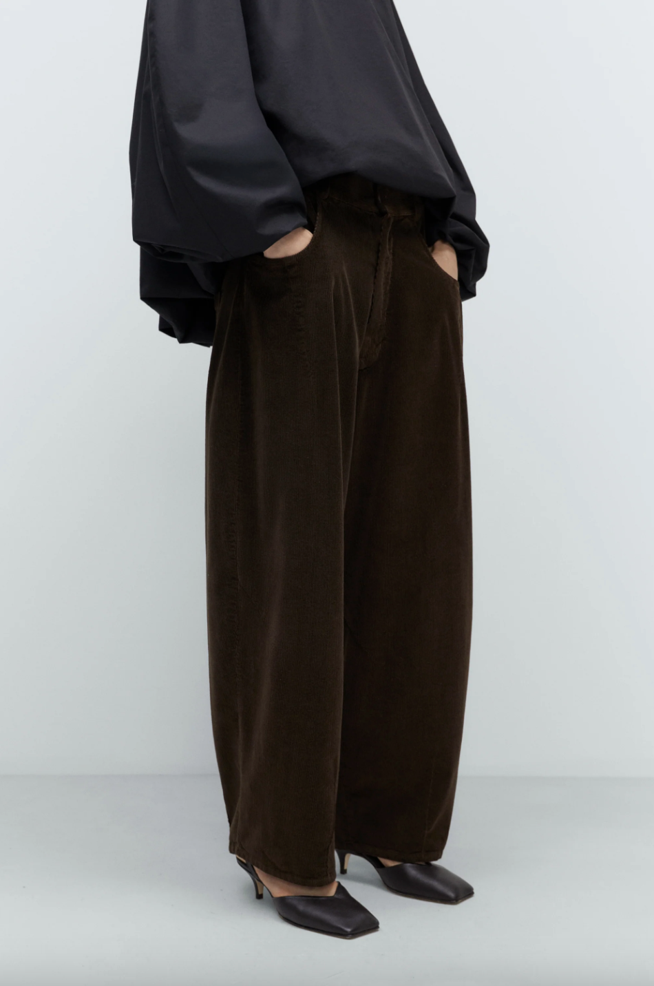 Corduroy Baggy Pants, Brown