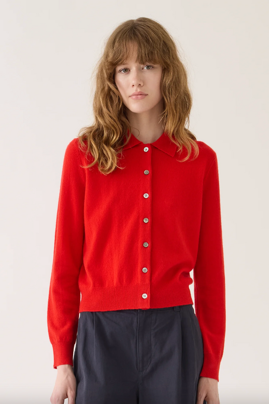 Romilly Cashmere Cardigan, Scarlet