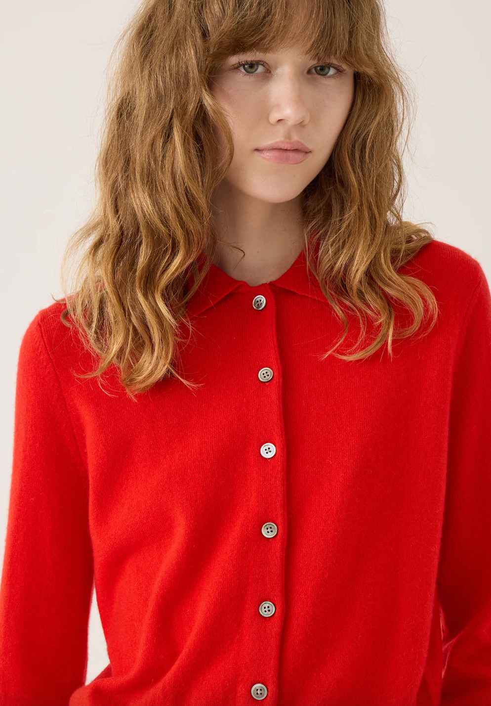 Romilly Cashmere Cardigan, Scarlet