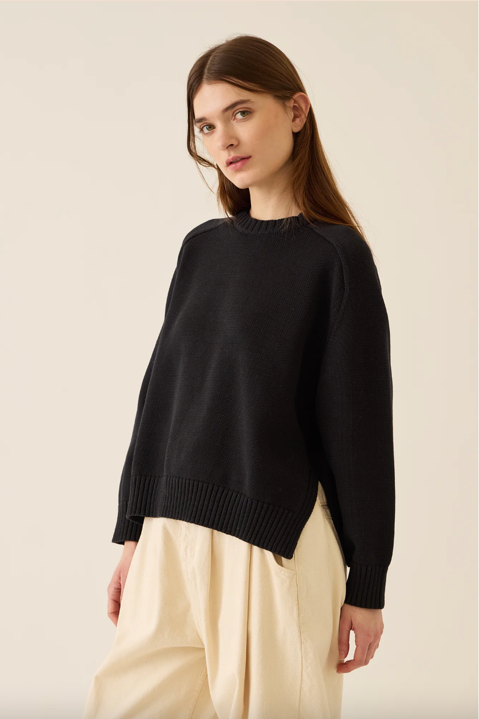 Haruhi Cotton Sweater, Black