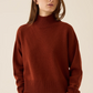 Nana Turtleneck Merino Wool Sweater, Tobacco