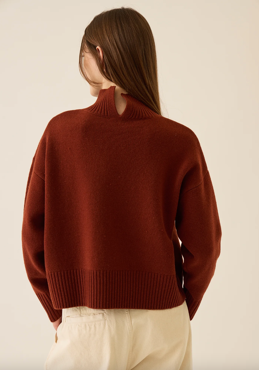 Nana Turtleneck Merino Wool Sweater, Tobacco