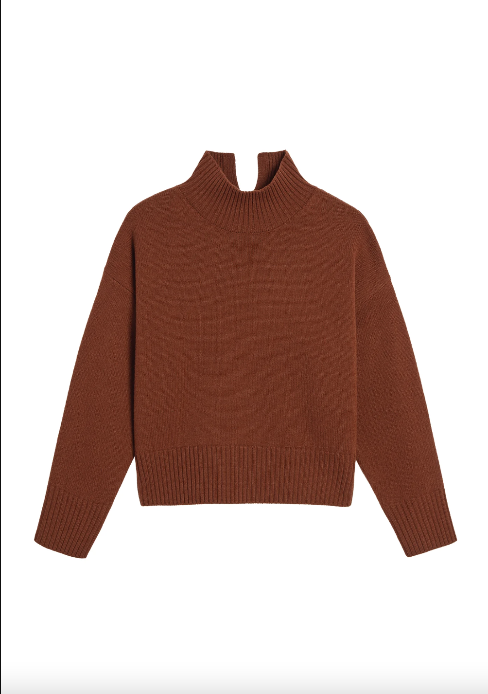 Nana Turtleneck Merino Wool Sweater, Tobacco