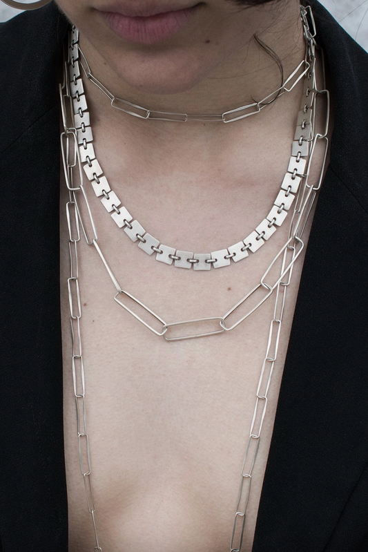 Square Disc Chain Necklace