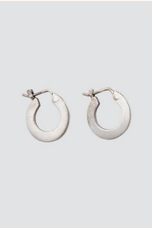 Mini Flat Hoop Earrings Sterling Silver