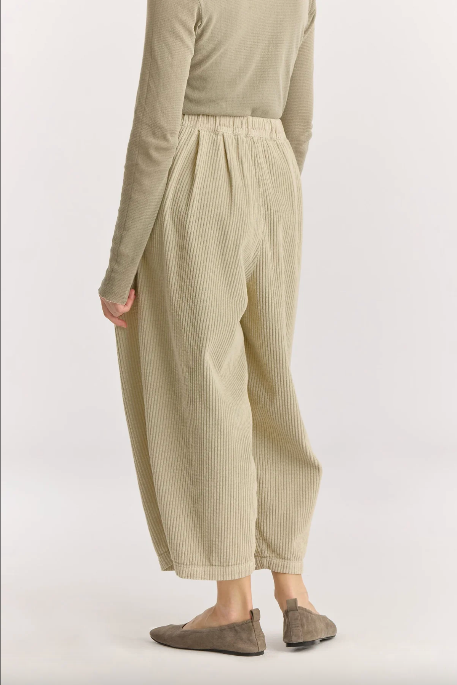 Corduroy Wide Pants, Ivory