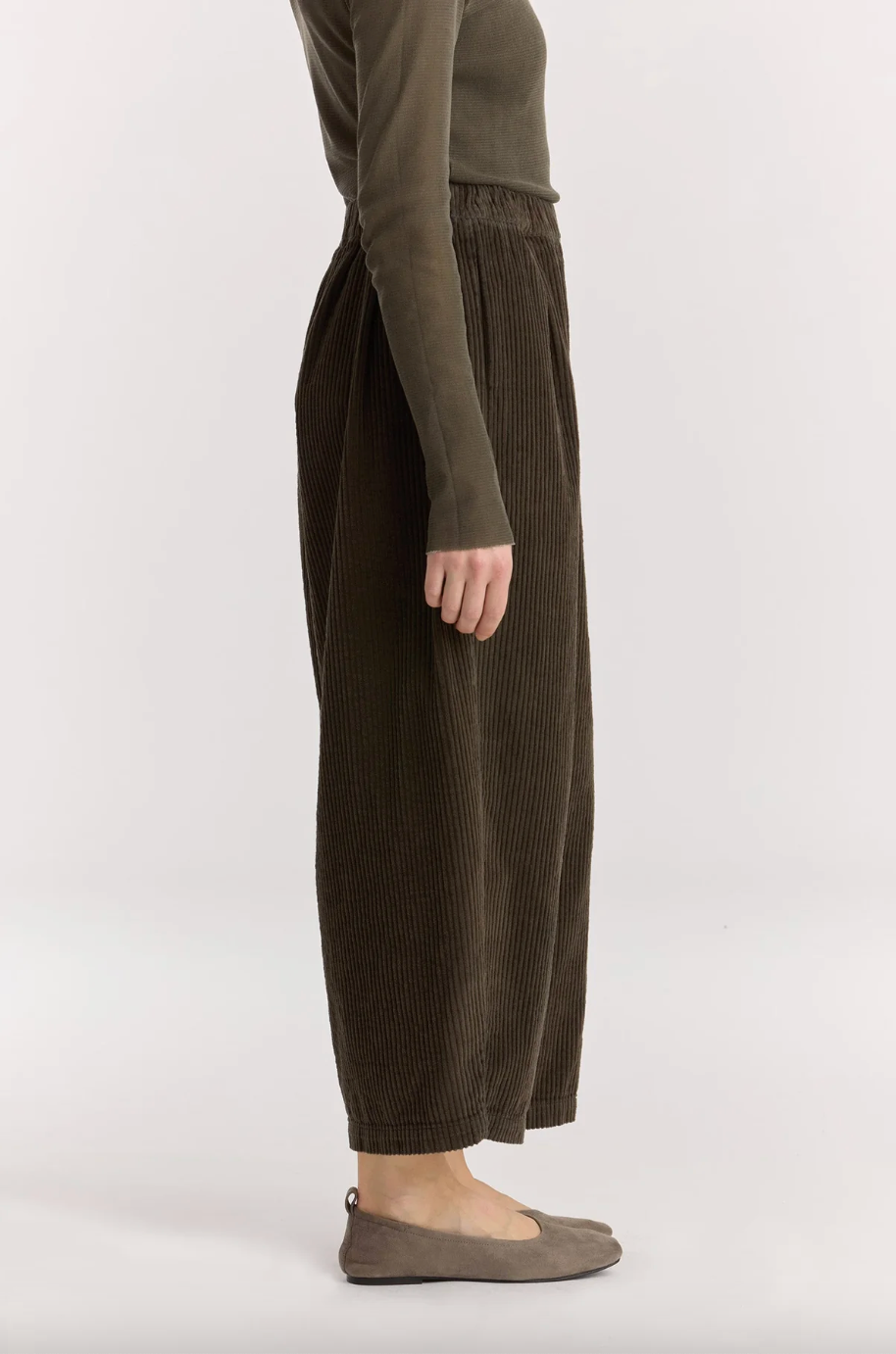 Corduroy Wide Pants, Dark Forest