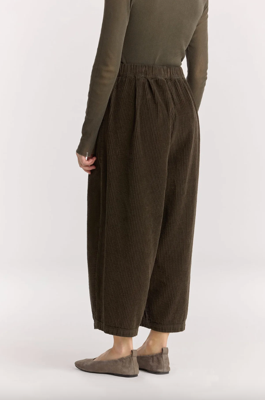 Corduroy Wide Pants, Dark Forest