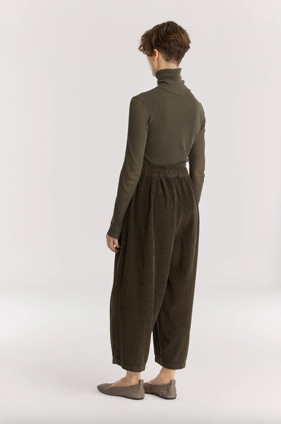 Corduroy Wide Pants, Dark Forest