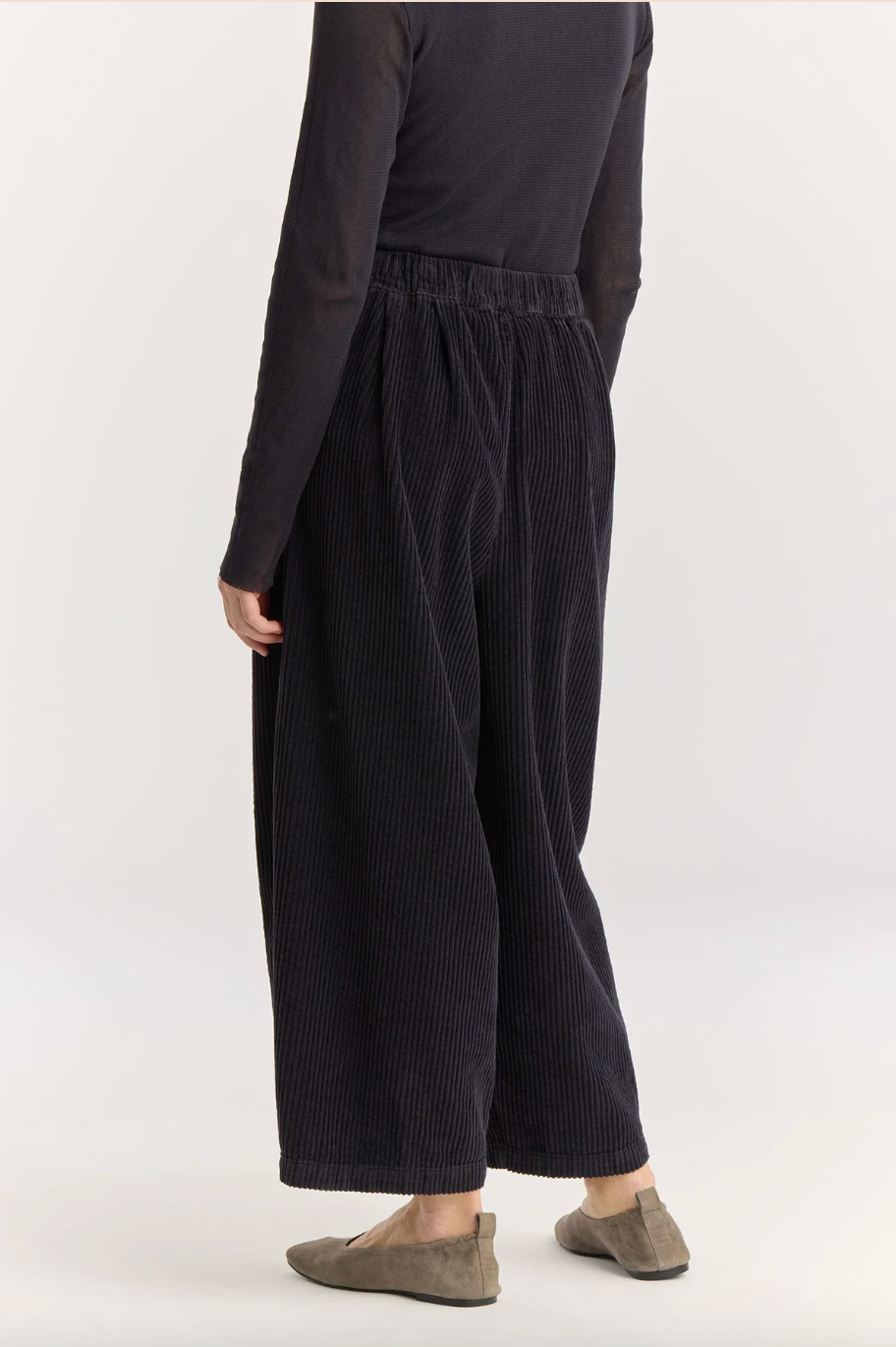 Corduroy Wide Pants, Dark Navy