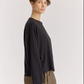 Wide L/S Tee, Black