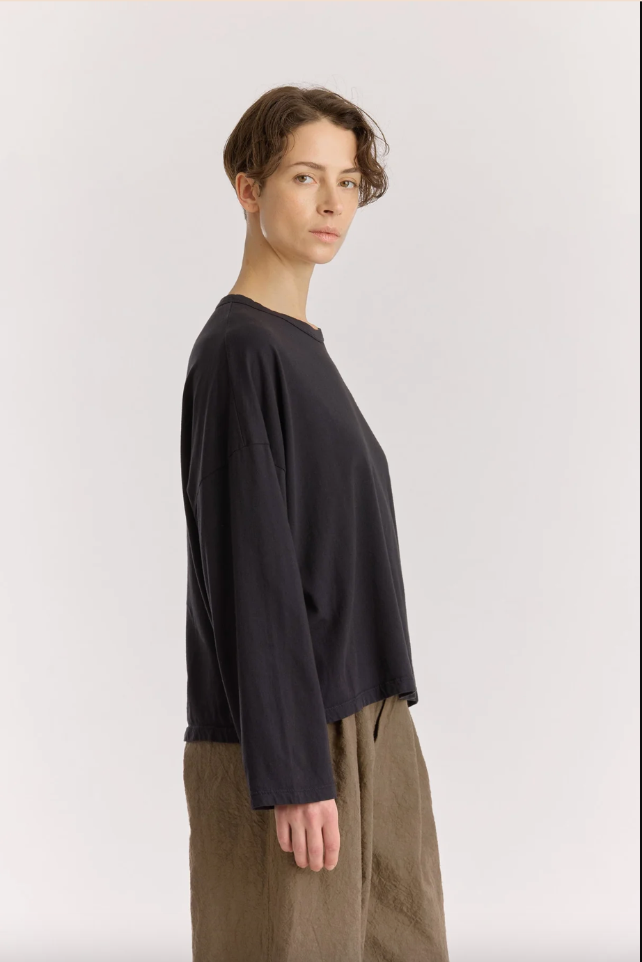 Wide L/S Tee, Black