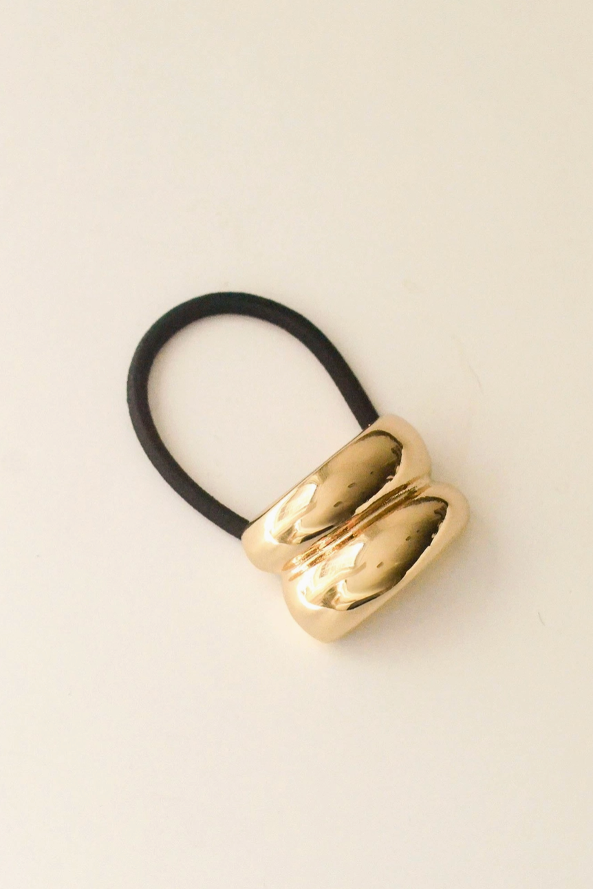 Mini Double Arch Gold Metal Ponytail Hair Tie