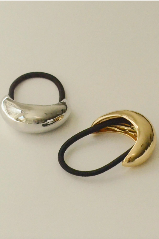 Narrow Crescent Metal Cuff Hair Tie | Gold