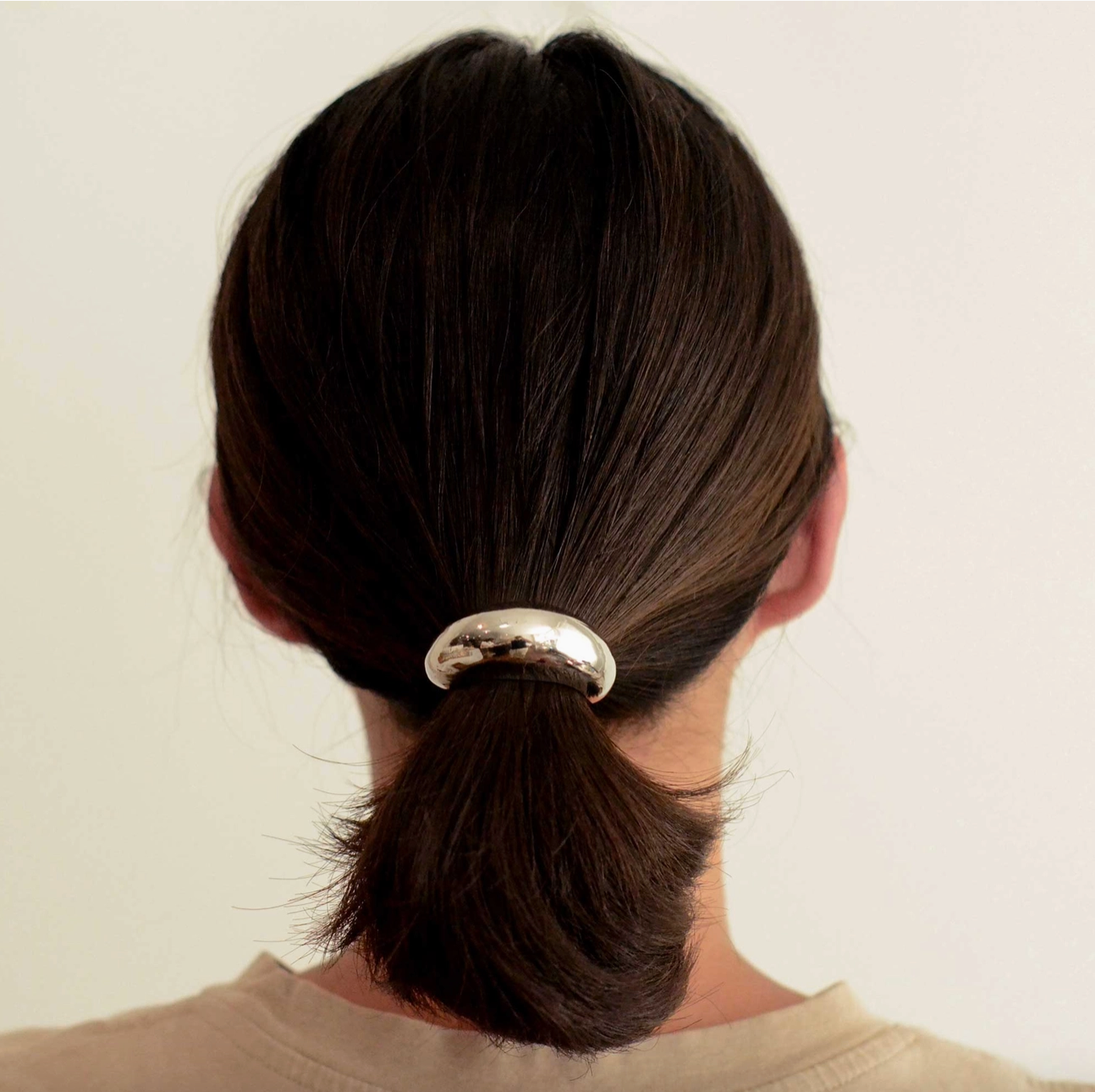 Narrow Crescent Metal Cuff Hair Tie | Gold