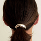 Narrow Crescent Metal Cuff Hair Tie | Silver