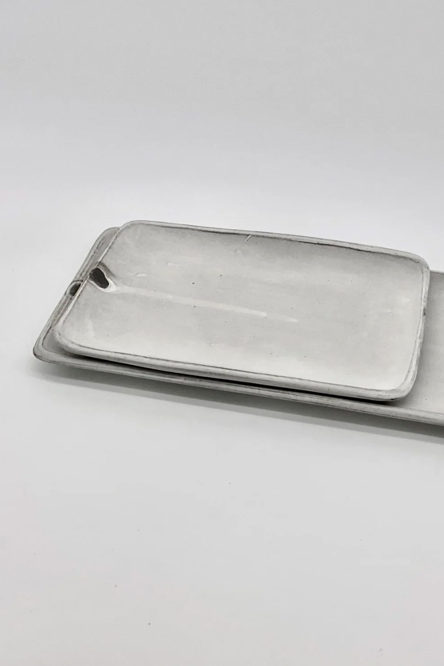 Small Rectangle Plate, White
