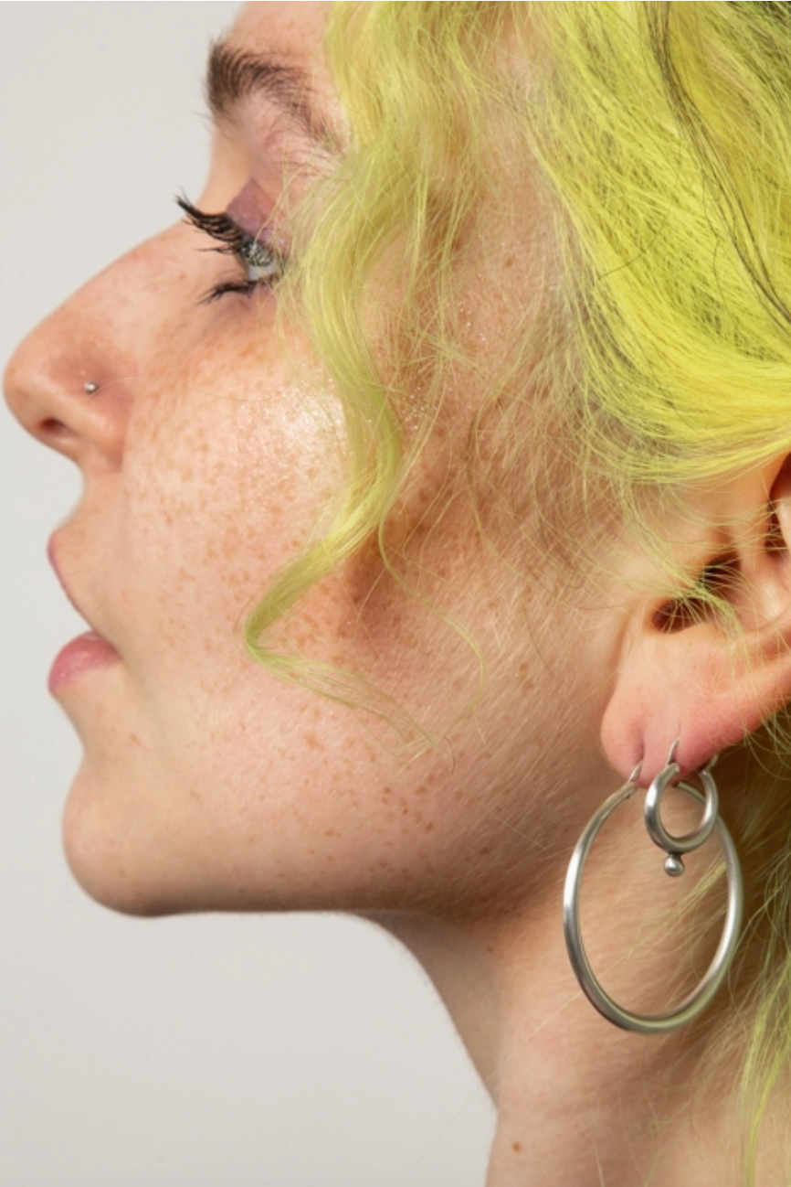 Small Hoop Granulated Ball, SS