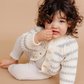 Rib Knit Stripe Cardigan, Bowie Grey