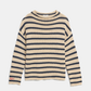 Lamis Stripe Cotton Sweater, Natural Navy
